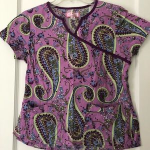 Vintage Koi scrub top, size M